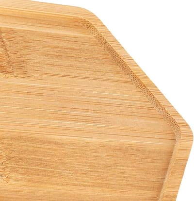 16 Stuks Hexagonale Bamboe Onderzetters 12 x 10.5 cm, Natuurlijke Houten Coasters voor Eettafel, Woonkamer en DIY Mozaïek Projecten