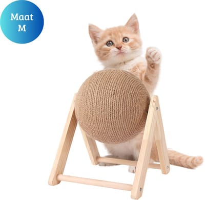 Janse® Katten krab bal M - Katten speelgoed - Krabmeubel - Kattenkrabpaal - Krabplank - Krabbal - Kattenspeeltjes - Krabbol - Katten cadeau - Scratch toy