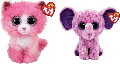 Ty - Knuffel - Beanie Boo's - Reagan Cat & Eva Elephant