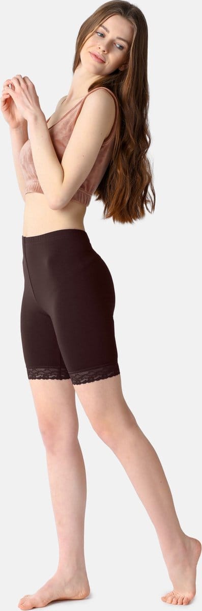 Bellivalini BLV-BLV50-216-LE Dames Leggings - Sport - Vrijetijdsbroek - Kort - Viscose - Sporbroek - Yogabroek - Bruin - XS