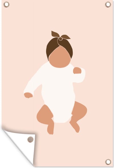 Muurdecoratie Baby - Kinderen - Pastel - 120x180 cm - Tuinposter - Tuindoek