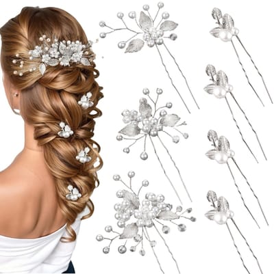 Haarspelden 6-delig - Vintage Bruids Haaraccessoires - Bladeren/Parels - Kristallen/Strass - 4 Stijlen - Elegante Ontwerp