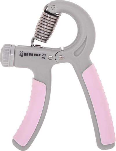 Springos Handtrainer | Handknijper | Knijphalter | Onderarm Trainer | Roze/Grijs