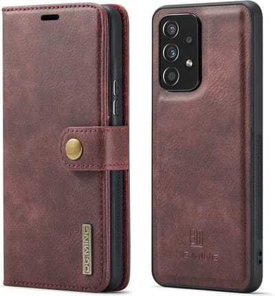 DG.MING Hoesje - Geschikt voor Samsung Galaxy A53 Hoesje - DG.MING 2-in-1 Book Case & Back Cover - Bordeaux