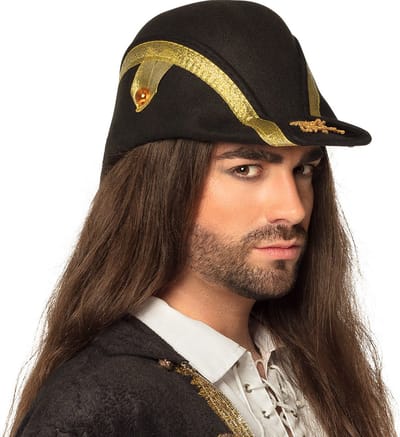 Boland - Hoed Admiraal Bicorne Zwart - 59 - Volwassenen - Mannen - Piraten
