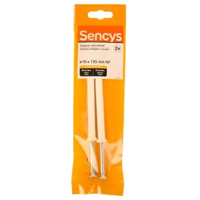 Sencys Nagelplug Nylon - Diam. 10x135mm - 2 Stuks