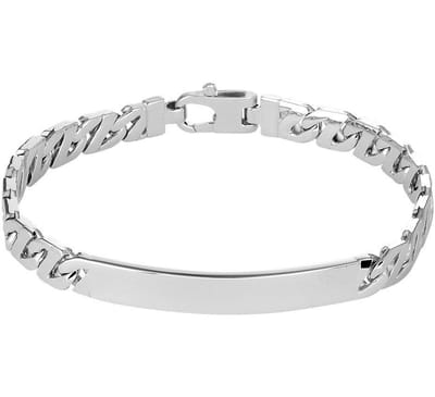 Zilver Gerhodineerde Graveerarmband gourmet plaat 6 1330513 20 cm