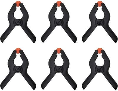 Proplus zeilklemmen/lijm klem - set 12x stuks - zwart - 6 cm - kunststof - marktkraam/dekzeil/DHZ