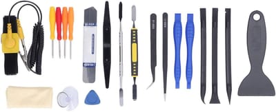 Onderhouds- en Reinigingsset voor Elektronica, 20-delige Gereedschapset voor Telefoonreparatie, Ergonomische Pincetten en Loodflux