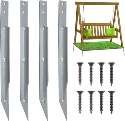 Schommelset Ankers - Grondharingen Tuin - Stabiliteit Buiten - Snelle Installatie - 4 Stuks - Metaal