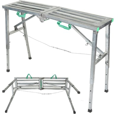 Verstelbaar, opklapbaar werkplatform van 60-90 cm, gemaakt van verdikt aluminium, geschikt voor steigers, gipsplaten, trap of werkbank.