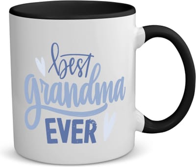Akyol - best grandma ever koffiemok - theemok - zwart - Oma - oma mama - moederdag - cadeau - verjaardag - oma - 350 ML inhoud