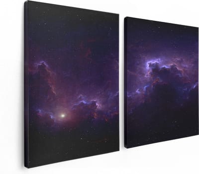 Artaza Canvas Schilderij Tweeluik Ruimte - Heelal - 120x80 - Foto Op Canvas - Canvas Print