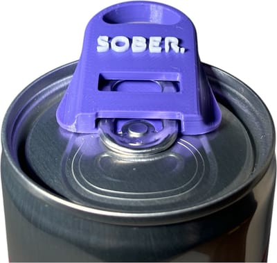 SOBER. Blikjes Opener & Sluiter 2-Pack - Herbruikbare Blik Clip - Blikjes Opener - Blik Afsluiter - Ideaal voor Festivals, Feesten & Camping - Paars