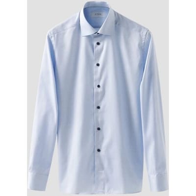 Eton Overhemd Subtle Special Detail Uni Color Signature Twill Licht Blauw / male