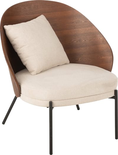 J-Line loungestoel - multiplex/metaal - bruin/beige
