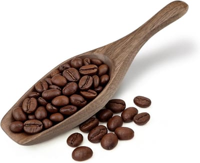 Zwarte walnoot koffieschep voor potten, 14 cm houten grond en koffieboon schep, multifunctionele houten schep schep keuken schep gereedschap voor badzout thee suiker (1 stuk)