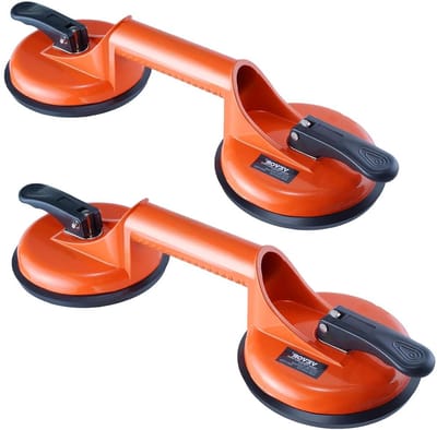 VEVOR Tegelzuignap, 119 mm, dubbele raamzuignap, 2 stuks, belasting 150 kg, met handvat van aluminiumlegering, industriële hefzuignap, voor het neerzetten van glasplaten, graniet, tegels, metaal, hout