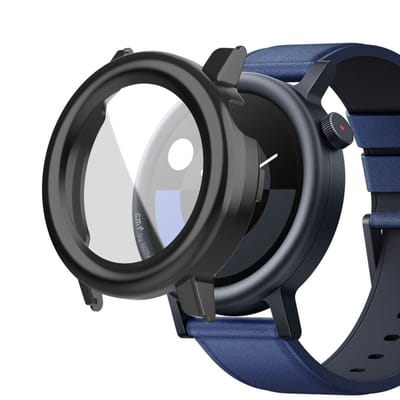 Strap-it Hard case hoesje met gehard glas - bescherming met ingebouwde screenprotector - geschikt voor CMF Watch Pro 2 (zwart)