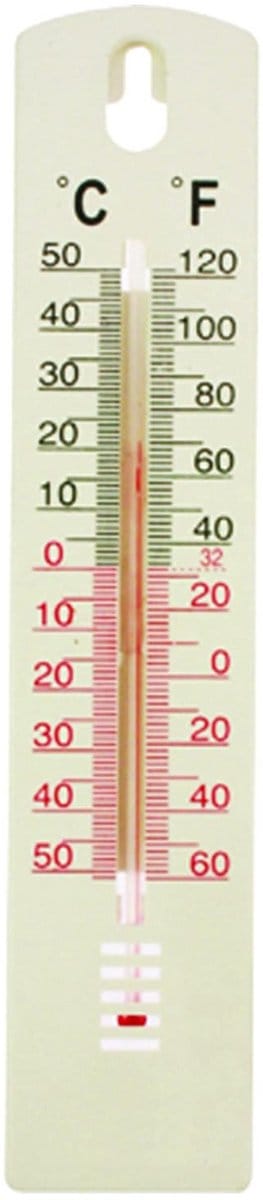 Wandthermometer Kunststof Binnen en Buiten - 20 cm -50 tot +50 °C