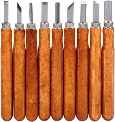 3/6/9-delige Houtsnijgereedschapset, Mini-handsnijgereedschapset Met Handgreep, Voor Doe-het-beeldhouwwerk Timmerman(9Pcs/Set)