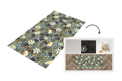 Keukenloper - Loper keuken - Bloemen - Patroon - Madelief - 120x60 cm - Keukenloper vinyl
