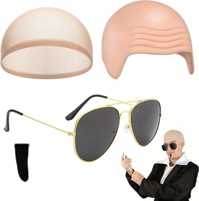 Fancy Dress Kostuum Set - Kale Hoed, Zwarte Zonnebril en Soul Patch - Volwassen Celebrity Outfit Accessoires voor Feest, Festival en Thema 80s 90s