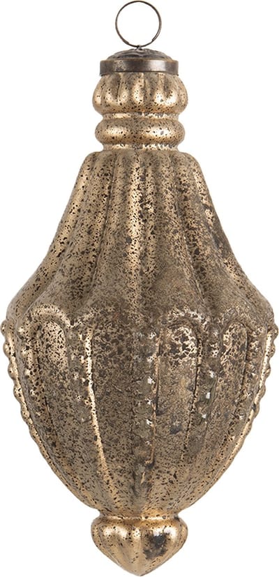 Clayre & Eef Kerstbal Ø 11x22 cm Goudkleurig Glas