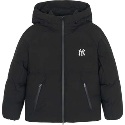 MLB New York Yankees Effen Kleur Mode Comfortabele Capuchon Donsjack Uniseks Jas Zwart 3ADJB1146-50BKS M black