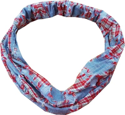 Haarsoires Haarband 3-in-1 - Ruit Patroon - Blauw Rood - Comfortabel Jersey - Casual & Sportief