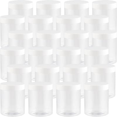 Dailygoods- Plastic Potten 250 ml - 24 Stuks - Transparante Opbergcontainer - Navulbare Container - Kunststof Potten met Deksel - Hoge Kwaliteit - Opbergcontainers