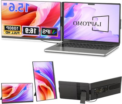 Draagbare Monitor - Extra Scherm Laptopscherm - Productiviteit Verhogend - Full HD 1080p - 156 Inch - Zwart