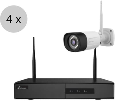 Nivian KIT1630W6-4 - 3MP camerasysteem met 4 camera's - 16 kanaals - 20m nachtzicht - wifi verbinding