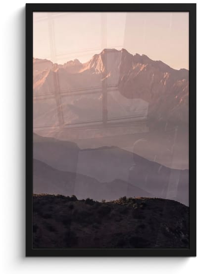 Poster in lijst - Fotolijst 40x60 cm - Posters - Panorama - Landschap - Bergen - Posterlijst zwart - Decoratie - Wanddecoratie woonkamer - Muurdecoratie slaapkamer