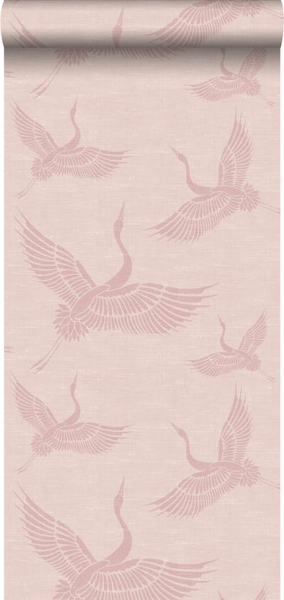 Origin Wallcoverings behang kraanvogels oudroze - 347757 - 0,53 x 10,05 m