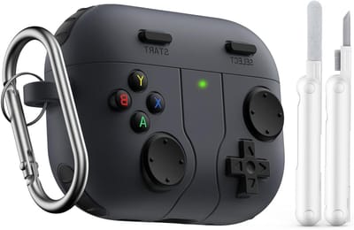 Game Case voor AirPods Pro 3 - Schokbestendige Silicone Bescherming met Schoonmaakset en Sleutelhanger, Geschikt voor 3e Generatie AirPods Pro, Draagbare Accessoires voor Gamers
