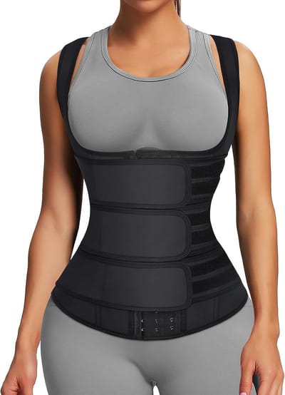 Taille Trainer Vest met 3 Riemen en Stalen Plooien voor Vrouwen