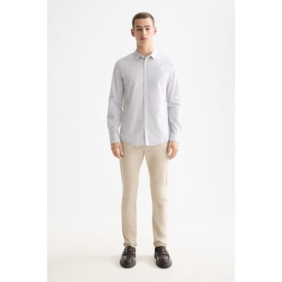 Scotch & Soda Striped Slim-fit Poplin Shirt Gull / White Stripes Taglia: S | Camicie Business Outlet | Uomo | Bianco