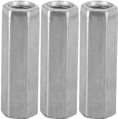 Dailygoods- Staafmoer M8 - Zeskantmoer - Afstandhouder - Schroefdraadbevestigingen - Geraffineerd Koolstofstaal - 10 Stuks - Moer