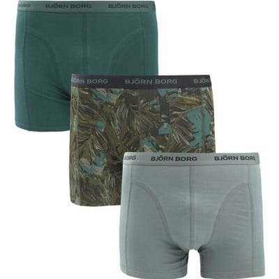 Bjorn Borg Boxers 3Pack Stretch Groen - Maat S - Heren - Boxershorts