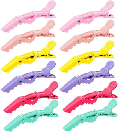 Professionele Haarklemmen Set van 12 - Ideaal voor Haarstyling, Sectie Clips en Thuis Salon Gebruik met Brede Tanden