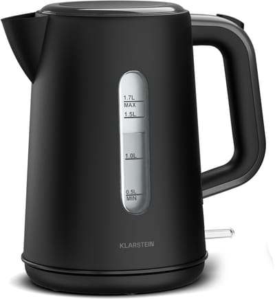 Klarstein Velaire waterkoker 1,7 L - Moderne elektrische waterkoker 2200 W, minimalistisch design, kalkfilter; 360° basis, automatische uitschakeling