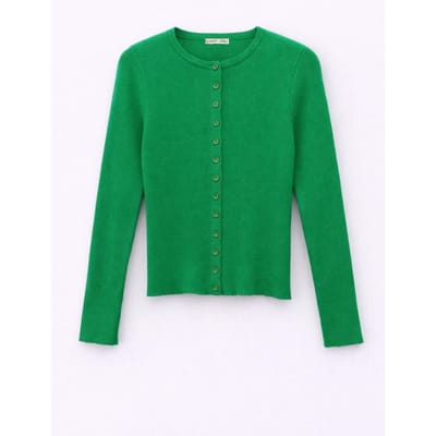 Geknoopte Slim Fit Ribbelgebreide Cardigan