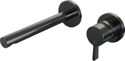 Brauer Gunmetal Edition - Wastafelkraan - Inbouw - Geborsteld Gunmetal PVD - 1 Greeps - Model E1 - Rechte Uitloop & Rozetten