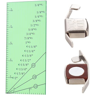 Naadtoeslagliniaal en 2 magnetische naadgeleiders voor naaimachine 1/8  tot 2  rechte lijnzomen