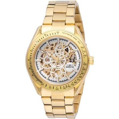 Invicta Objet D Art 69597 Herenhorloge - Automatisch Uurwerk - Roestvrij Staal met Witte Wijzerplaat - 43 mm