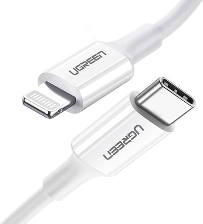 Ugreen - kabel - USB Type C - Lightning 3A 0,25 m wit - (US171)