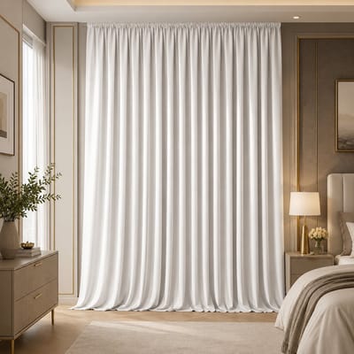 Nazik Living Verduisterend Thermo Gordijn met Pencil Tape, 200x245 cm, Wit, 1 Paneel – Isolerend en Geluiddempend voor Slaapkamer en Woonkamer