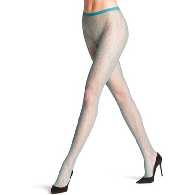 FALKE Sea Lightness gedessineerd transparent panty dames groen - maat S-M