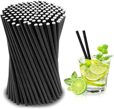 Biologisch afbreekbare Papieren Rietjes - 200 Stuks, 6 mm Diameter, 19.8 cm Lang, Ideaal voor Cocktails, Koffie en Feestjes